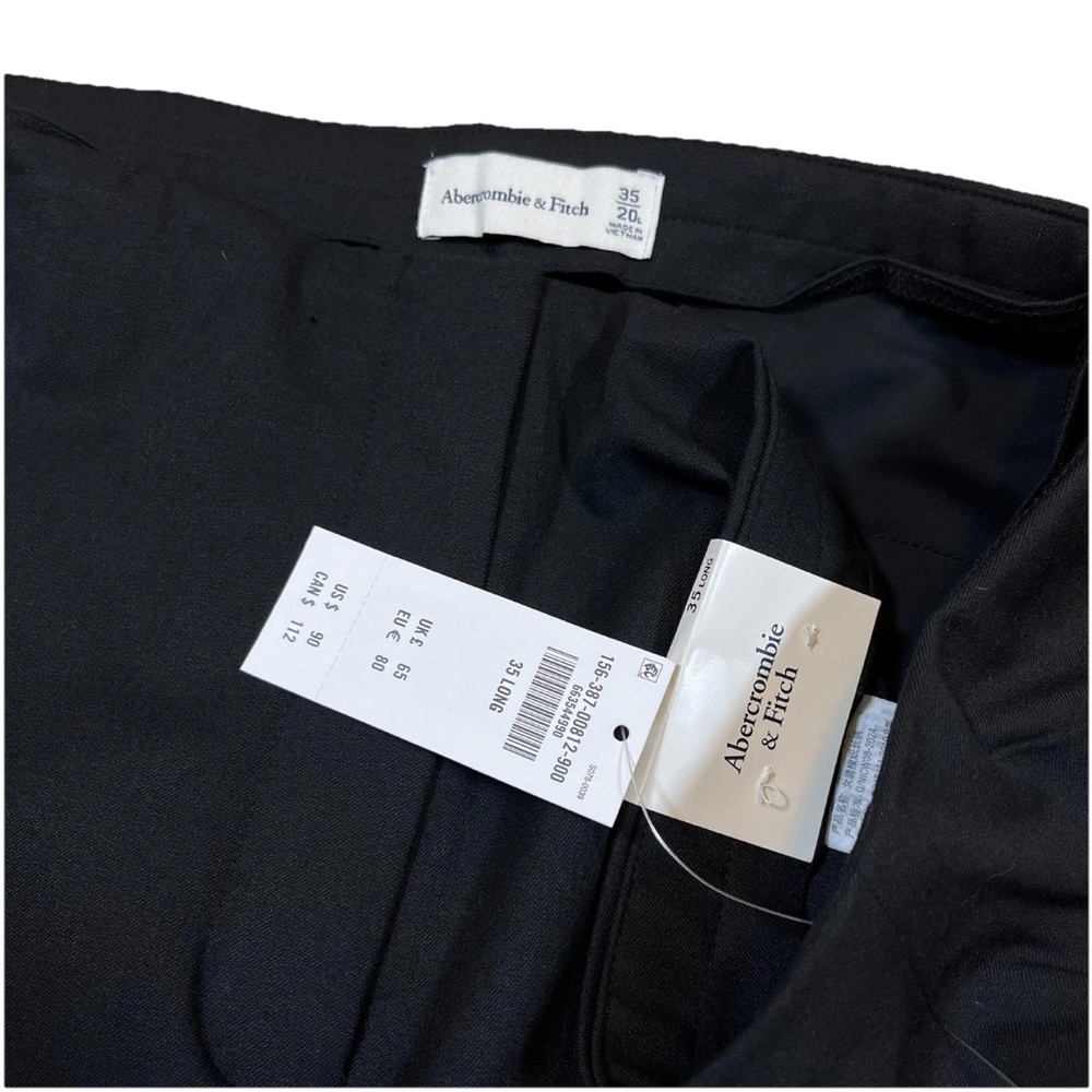 NWT Abercrombie & Fitch Black Slim Boot Pants Trousers 35 Long - Picture 11 of 12